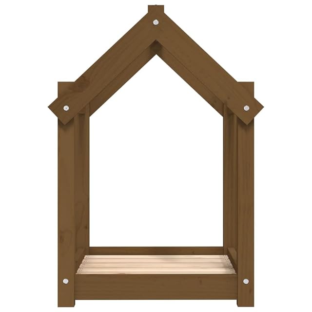 Foto 5 de 7 de vidaXL Cama para Perros Madera Maciza Pino marrón Miel 61x50x70 cm