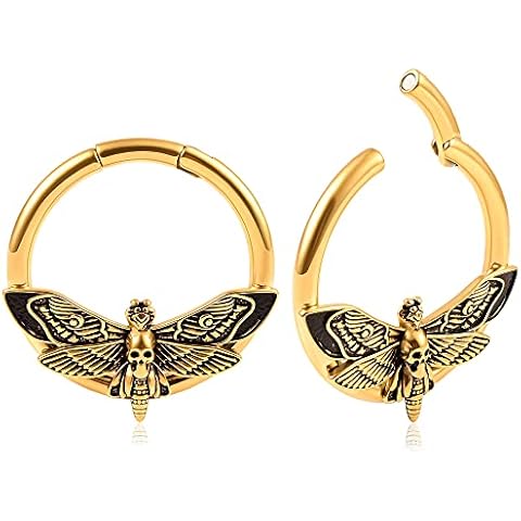 Vankula Pesos Dilataciones Oreja dilatació tapones túnel Polilla Magnéticos acero inoxidable Expansores Estiramiento Piercing 5mm Cover