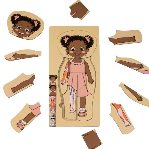 Meine Körperteile Puzzle für Kleinkinder Kinder Mädchen Jungen Montessori Holz Anatomie Puzzle 3-5 â€¦ – Miniatur