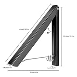 LIVEHITOP Foldable Clothes Rack Wall Mounted, Clothes Airer Coat Hanger Dryer Aluminum Hanging Rod Clothing Organiser for Laundry Bedroom Balcony (Black) - Image 5