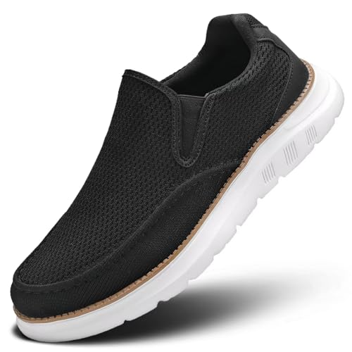 Image of Mens Boat Loafers Slip-on Casual Mesh Walking Shoes Business Oxfords Sneakers Work Lightweight Comfortable Soft Sole