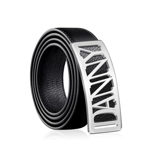 BAUMA AUTO Personalized Men's Leather Belt Custom Dress Belt Buckles with Name for Dad Husband Grandpa Father's Day