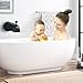All Metal Tub Spout with Diverter, Bath Tub Faucet Replacement with Stainless Steel Extension Nipple, Black Shower Slip-on Bathtub Faucet for 1/2 Inch Copper Pipe