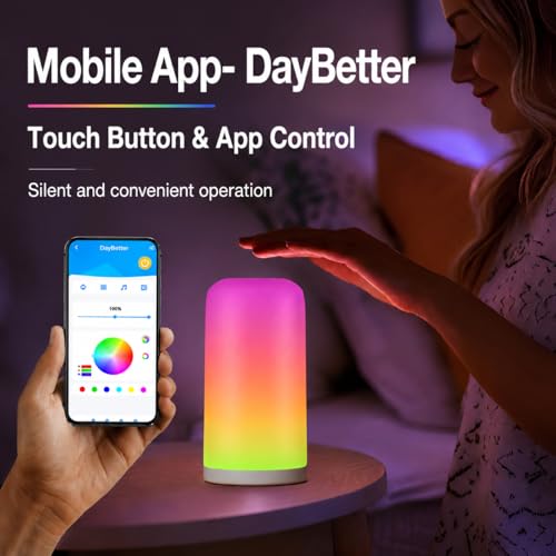 Image of XERGY USB Powered RGB Smart Wi-Fi /Bluetooth /Touch Control Night Table Lamp | Dream Color Light | Dimmable | Multicolor | Music Sync | Works With Alexa & Google Home | Timer - for Bedroom & Living Room