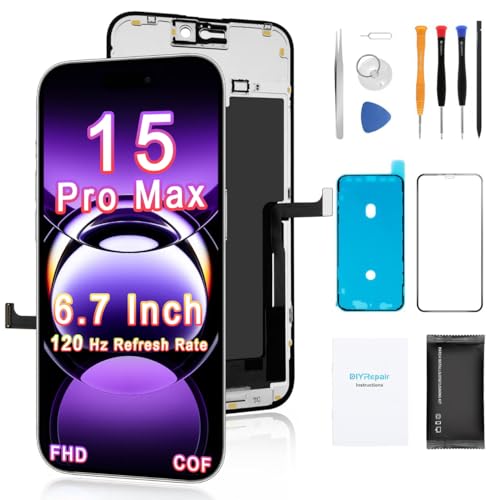 Écran pour iPhone 15 Pro Max 6,7" avec kit de réparation complet et numériseur FHD