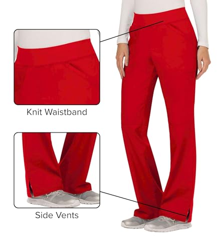 Image of Cherokee Women Scrub Pant with Straight Leg Pull-on Pant Medical Bottom with 4 Pocket & 2-Way Stretch Fabric - WW110