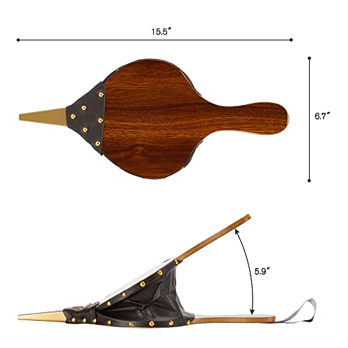 Kerykwan Fireplace Bellows 12"X5" Large Wood Air Blower Cast Nozzle For Outdoor Camping Bbq Grill Chimney Hand Bellow Pump Pit Barbeque Fire Tools Accessories With Hanging Strap #TOP1