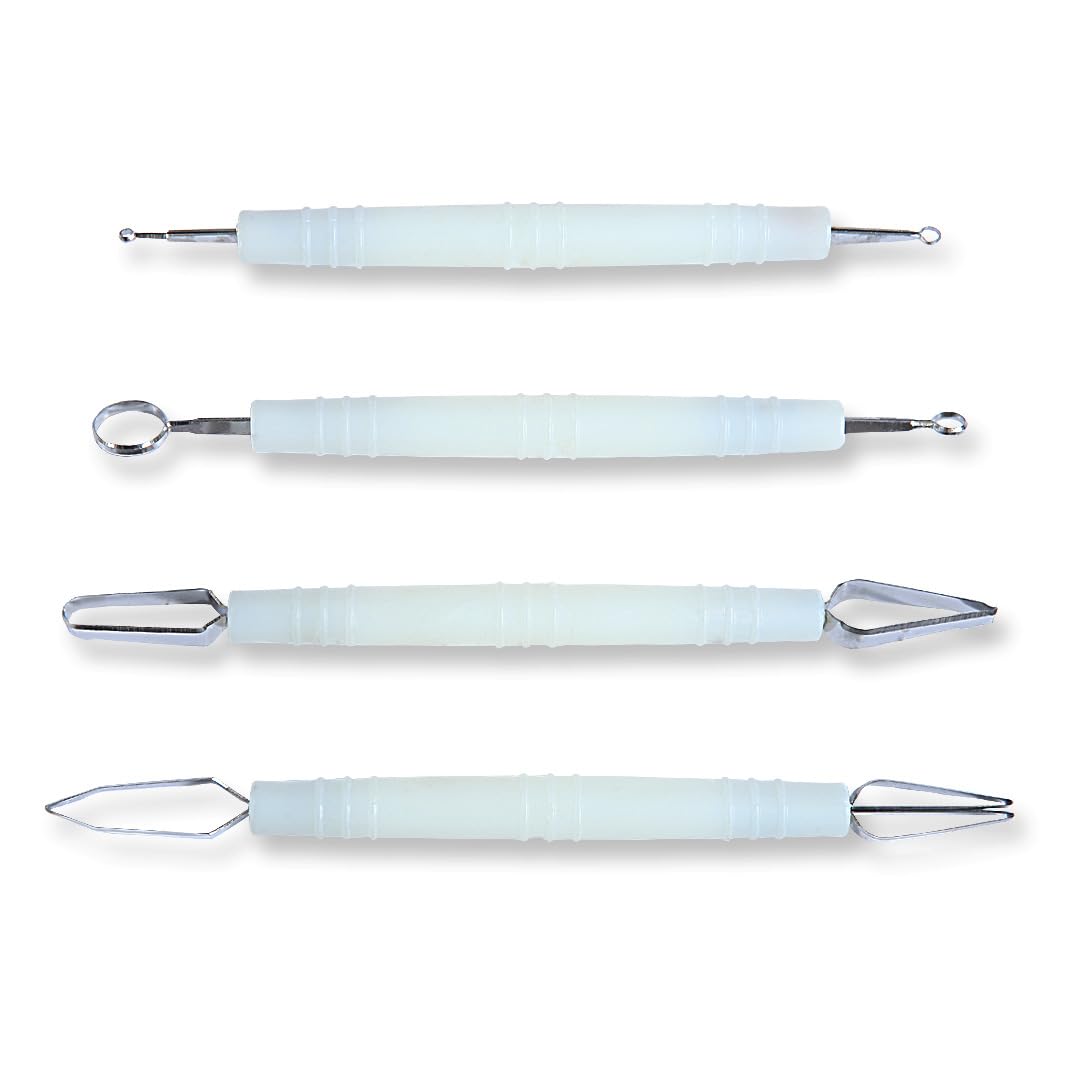 Fruit and Vegetable Carving Loop Tools 4 PCS with White Handle.
