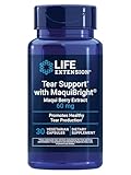 Life Extension Tear Support with MaquiBright®, 60 mg, Maqui Berry Extract for Dry Eyes, Supports Eye Health, Encourages Tear Production, Gluten-Free, Non-GMO, 1 Daily, Vegetarian, 30 Capsules