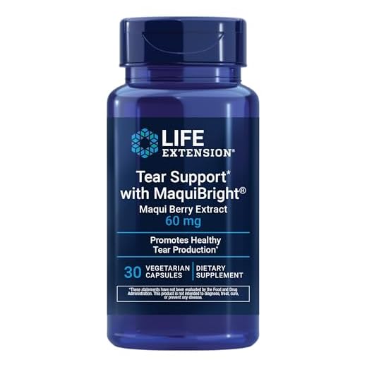 Life Extension Tear Support with MaquiBright 60mg - Maqui Berry Extract Eye Health Supplement For Dry Eyes - Tear Production Formula - Non-GMO, Gluten-Free, Vegetarian - 30 Capsules