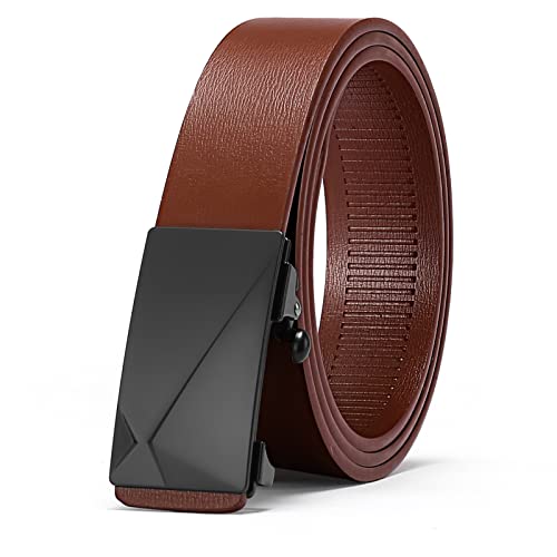 Slide Adjustable Genuine Leather Belt – Trim-to-Fit for Dress Pants, Shirts & Oxfords