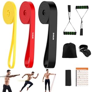 Gomas elasticas musculacion, Bandas elasticas musculacion con Ganchos para Puertas, manijas, Cintas elasticas musculacion para Deporte, Pilates, Yoga