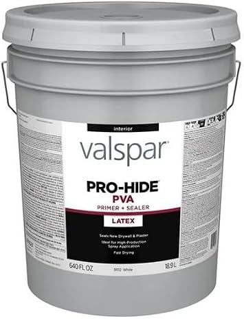 Valspar 91112 White Pro-Hide Interior Latex PVA Primer & Sealer, 5 Gallon