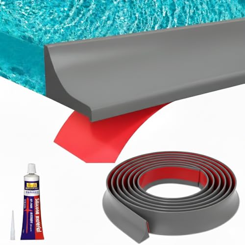 Image of URBANMONK Self Adhesive Water Stopper for Bathroom | Water Stopper for Kitchen Slab with Glue Stick (Grey Small, 2 Meter)