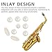 Musiin Saxophone Resin Key Plastics Shell Mica Sheet Key Button Inlay Suitable for Alto and Tenor Saxophone Saxophone Accessories (Set of Nine), US-1-MS-YQZ-0236-001