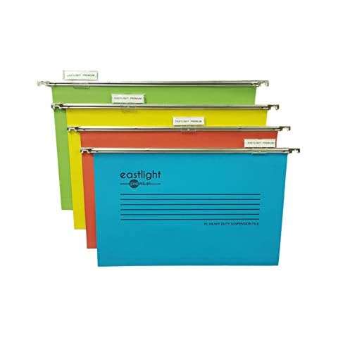Eastlight Premium Suspension Files, Foolscap, Filing Cabinet. with Tabs and Inserts. [Pack 25 ] 100% Recycled Manilla. Made in The UK, Please Check Size Required** Cover