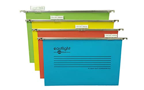 Eastlight Premium Suspension Files [ Pack 25 ], Foolscap, Filing Cabinet. with Tabs and Inserts. 100% Recycled Manilla. Made in The UK, **Please Check Size Required**