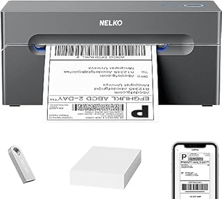 Bluetooth Thermal Shipping Label Printer, 4x6 Shipping Label Printer for Shipping Packages, Support Android, iPhone and Windows, Widely Used for Amazon, Ebay, Shopify, Etsy, USPS (Blue)