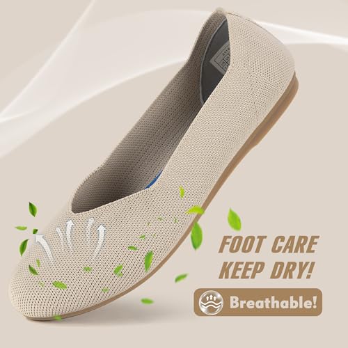 Image of Women's Ballet Flat Dressy Casual Knit Shoes Round Toe Women Mesh Flats
