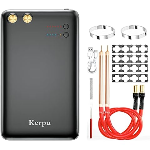 Mini-Punktschweißgerät, Kerpu 5000mAh Batterie-Punktschweißgerät, 6-Gänge einstellbar mit Typ-C Ladeanschluss, 5M Nickelblatt-Schnellspannstift für die Herstellung von DIY-Batteriepaketen Cover
