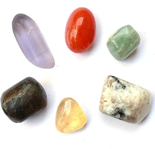 Pierres de chakra naturelles lot de 6 gemmes originales de 2 cm pour lithothérapie