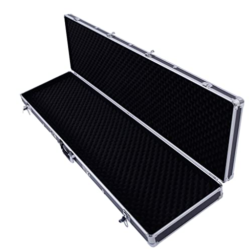 Hoyoc Gun Safes Portable Aluminum Abs Foam Case Solid Framed Rifle Lock Box Hard Storage Carry Case, Pistol Safe For Home Bedside Nightstand Car Travel (53.14" X 13.78" X 4.72") #TOP3
