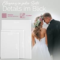 Hochzeitideal Stammbuch 'Serie 311' A4 weiß | Handgefertigt aus Buchbinderleinen 31,5x25 cm | 4-Ring-Mechanik mit 3 Klarsichthüllen | personalisierbar | inkl. Einleger & Erinnerungsseiten – Ansicht 4