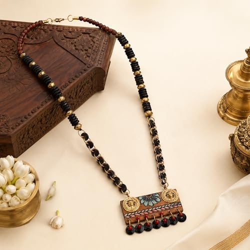 Image of AAKRITI ART CREATIONS Handcrafted Tribal Dhokra Necklace Collection | Angels, Guardians & Mythical-Inspired Artisan Brass Statement Jewelry | Ethnic, Artistic & Elegant Necklaces for Women
