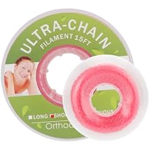 Colourful Elastic Power Chain for Braces Dental Orthodontic Powerchains 3 Sizes Ortho Rubber BandShort,Red 4#