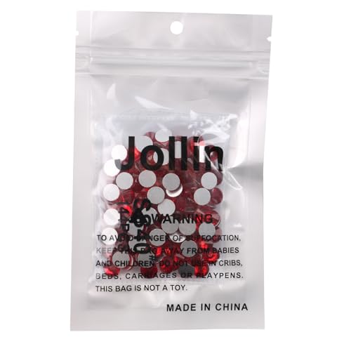 Image of Jollin Crystal Flatback Rhinestones Gems for Crafts 8.4mm SS40, Siam | Glue Fix, 144pcs Glass Rhinestones for Bedazzling, Clothes, Tumblers, Nail Art, Shoes, Bags, Caps & Accessories Decoration
