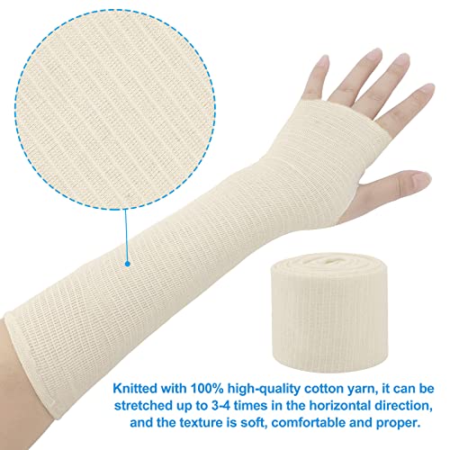 Elastic Tubular Support Bandage Sport Bandages Washable & Reusable for Large Knee Support Bandage Medium Thigh, Cotton Spandex White - Image 5