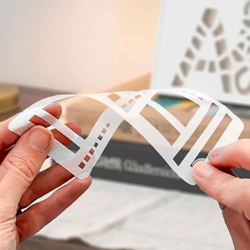 9 Stück Bullet Journal Schablonen Handgemachte Flexible Record Schablone Schablonenentwurfswerkzeuge Journaling Zubehör, Formschablone Set mit Quadraten, Linien für Planer Zeilen und tägliche Planung