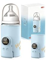Flaschenwärmer Baby, Babyflaschenwärmer mit 8000mAh Akku, 6 Temperaturstufen 38-50℃, LED-Anzeige & Nachtlicht, Tragbarer Flaschenwärmer Baby USB-Ladefunktion für Unterwegs und Zuhause(Blau)