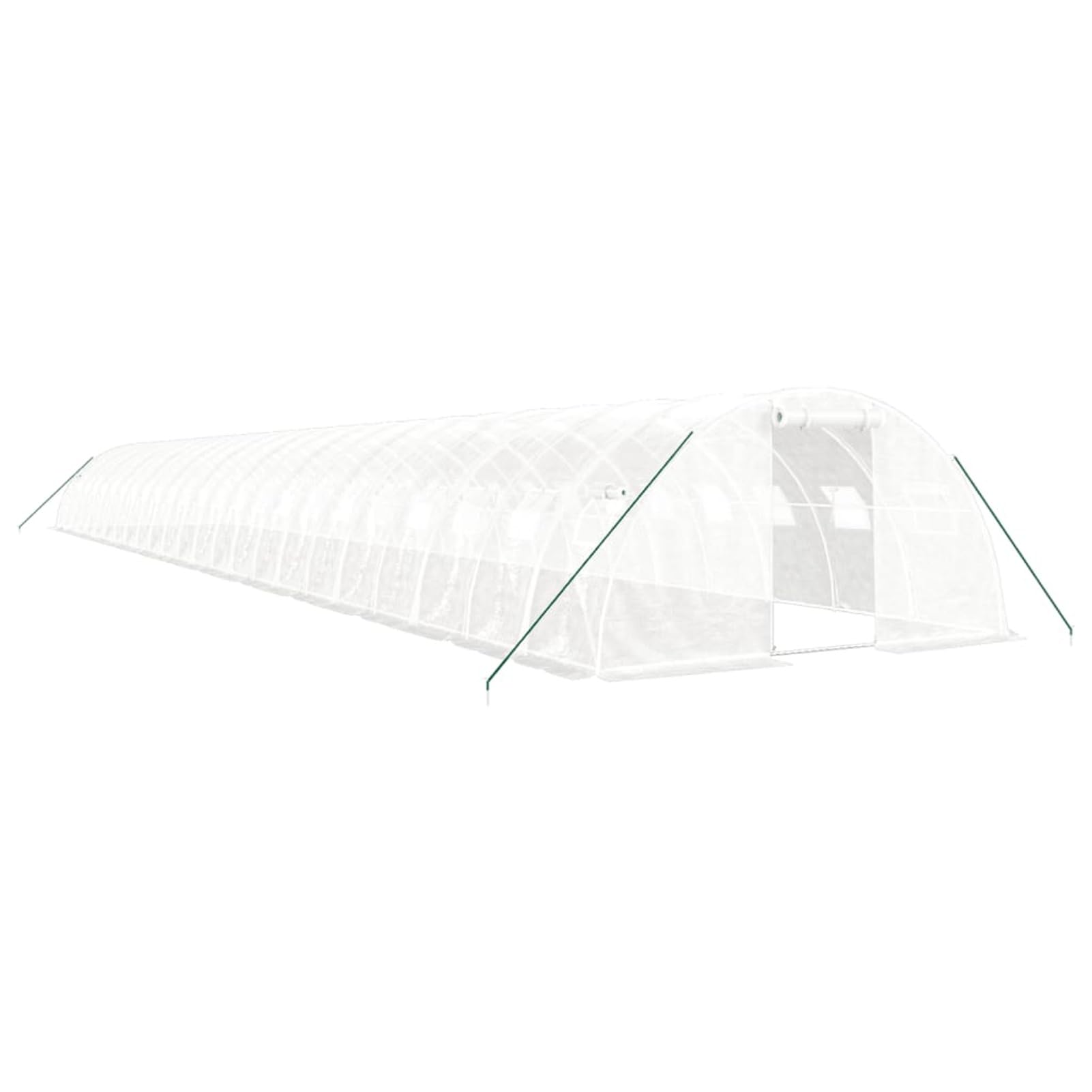 ShGaxin Szklarnia z białą stalową ramą 96 m² 24x4x2 m, wiata na samochód, tunel szklarnia