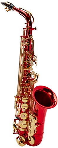 Roy Benson RB700605 - Saxofón Alto Mib AS-202R, estuche ligero rectangular, color rojo