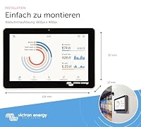 Victron Energy GX Touch 50 Anzeigebildschirm - Wasserdichter 5-Zoll Touchscreen für Cerbo GX zur Systemüberwachung und Steuerung - Einfache Montage am Armaturenbrett - Inklusive HDMI-Kabel – Ansicht 3