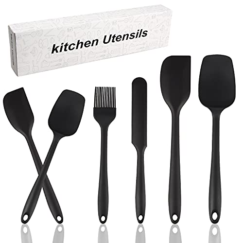 6 Piezas Lengua Silicona Cocina, Spatola Silicone, Espatula Silicona espátulas de Goma sin Costuras Resistentes al Resistente al Calor, Utensilios para Cocina y Horneado Cover