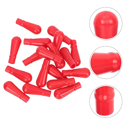 50 pçs boné de borracha de látex com cabeça de pipeta de vidro vermelho látex borracha conta-gotas a
