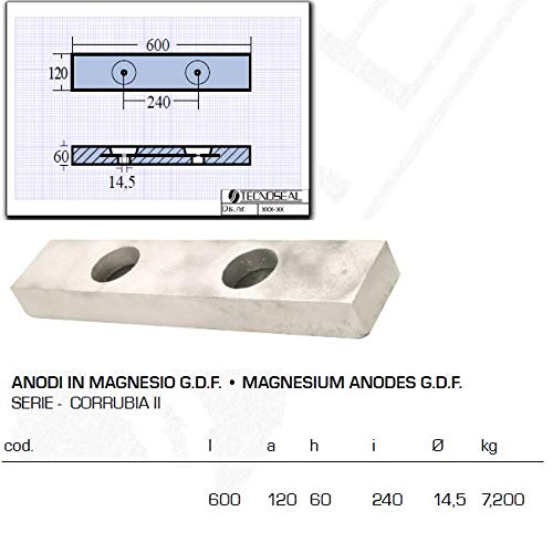 Tecnoseal ANODO MAGNESIO CORRUBIA II 600MM.