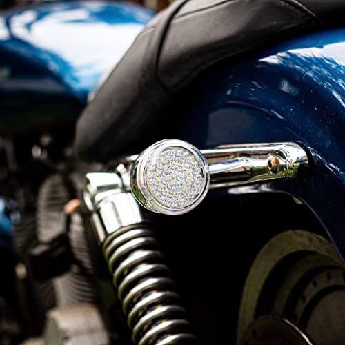 Eagle Lights 8748TS-1156A-C-LR 2\" Rear LED Turn Signals Compatible With Harley Davidson Motorcycles - Generation I / 1156 Base/Amber/Add Clear Lenses/Add Load Resistors