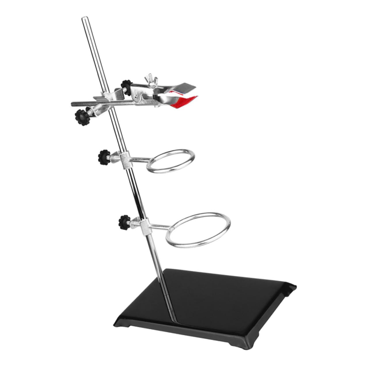 MAGICLULU Metall Laborstativ Aus Eisen Für Laborgeräte Mit Ringklemme Trichterhalter Und Reagenzglas-klemmen Für Chemische Experimente Stabiles Tischstativ Mit Klemmenset