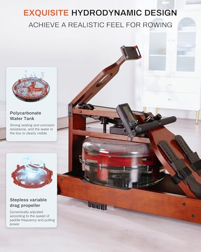 Echanfit Water Rowing Machines For Home,Foldable Rower With 400Lbs Max Load thumb #4