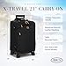 Bric's X-Travel 21” Carry-On Spinner – Luxury Softside Luggage with 360° Wheels, Recycled Water-Resistant Fabric, Interior Pockets, and Leather Details – Black