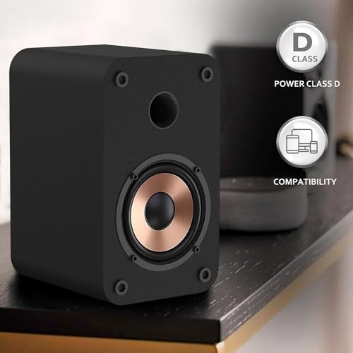 HANLIM Powered Active Bluetooth Bookshelf Speakers - 30W RMS 3 Inch Full Range Speaker - Bluetooth/USB/AUX/3.5mm Earphone Port - Computer PC Speakers - Wooden Enclosure - Black, Pair - Image 6