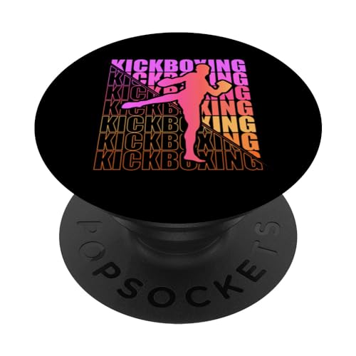 Kickboxer Martial Arts Kickboxing PopSockets Swappable PopGrip, Black