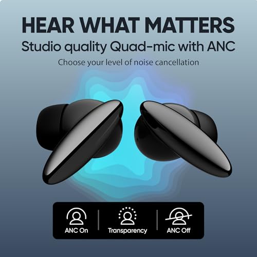 Image of Mivi SuperPods Studio ANC TWS Ear Buds Wireless, 38dB Quad Mic Noise Cancellation, Hi-Res Audio with LDAC, 3D Soundstage, Up to 60H Playback, Bluetooth True Wireless Earbuds