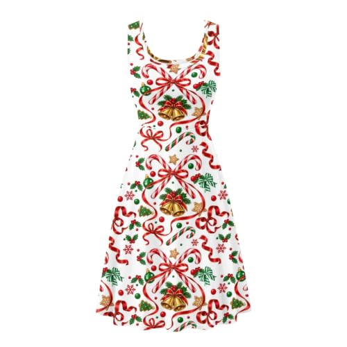 Image of Dreaweet Casual Sleeveless Dresses for Women Girls, Round Neck Tank Dresses with Pockets Summer Sundress Size XS-4XL
