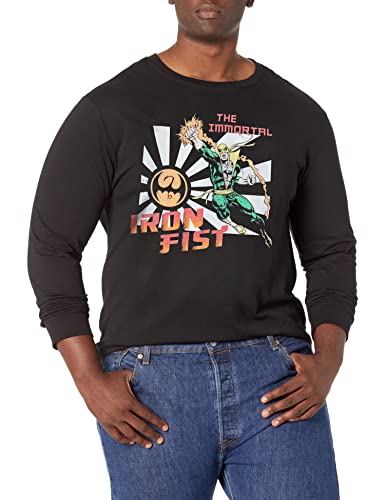 T-shirt Marvel Iron Fist noir en coton respirant coupe longue L