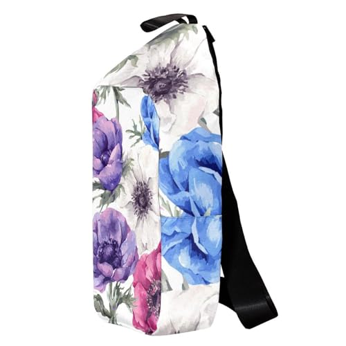 Sac à dos à bandoulière anémones multicolore au design unique - 3