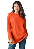 Women's Plus Size Cozy Fleece Tunic Sweatshirt